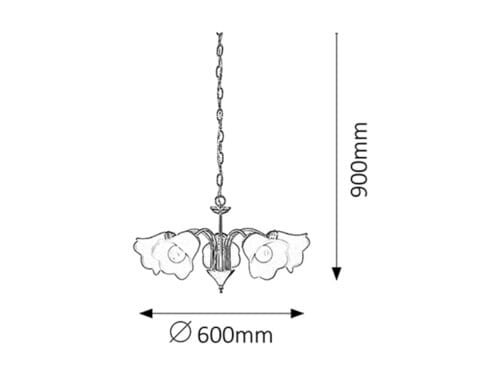 RabaLux Candelabru Rafaella 7235 Auriu / Alb