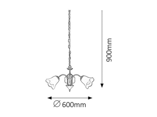 RabaLux Candelabru Rafaella 7243 Crom / Alb