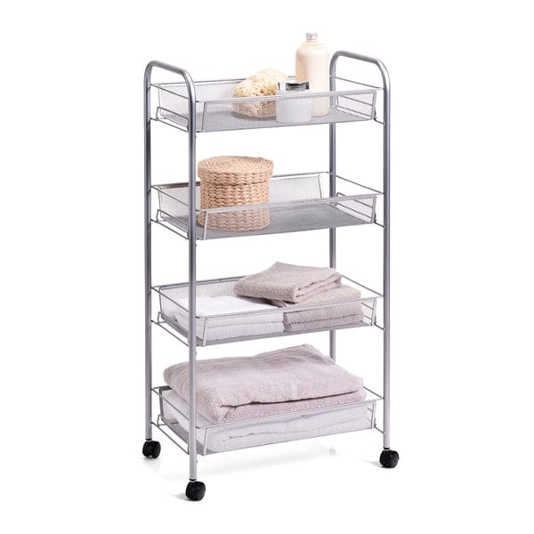 Carucior pentru baie cu 4 rafturi, din metal, Trolley II Gri, l42,5xA26xH83,5 cm (1)