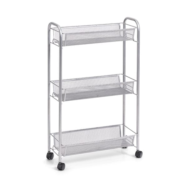 Carucior pentru bucatarie cu 3 spatii de depozitare, din metal, Trolley II Gri, l44xA17xH70,5 cm