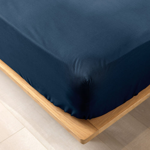 Cearceaf din bumbac cu elastic, Biolina Bleumarin & UFR-FITTED-SHEET-BIOLINA-BLEU NUIT