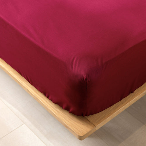 Cearceaf din bumbac cu elastic, Biolina Bordeaux & UFR-FITTED-SHEET-BIOLINA-BORDEAUX