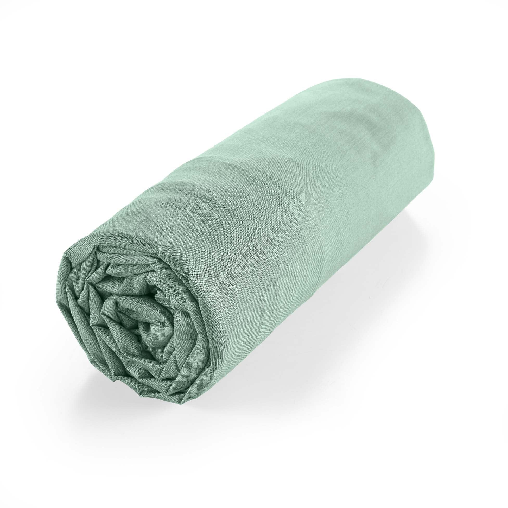 Cearceaf din bumbac cu elastic, Biolina Verde Mint - SomProduct Romania