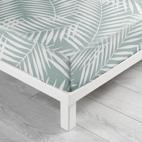 U10 90 x 190 cm Cearceaf din bumbac cu elastic, Botania Verde Mint