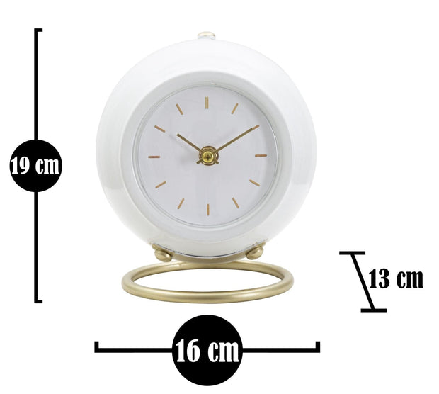 Mauro Ferretti Ceas de masa Ball Alb / Auriu, L16xl13xH19 cm
