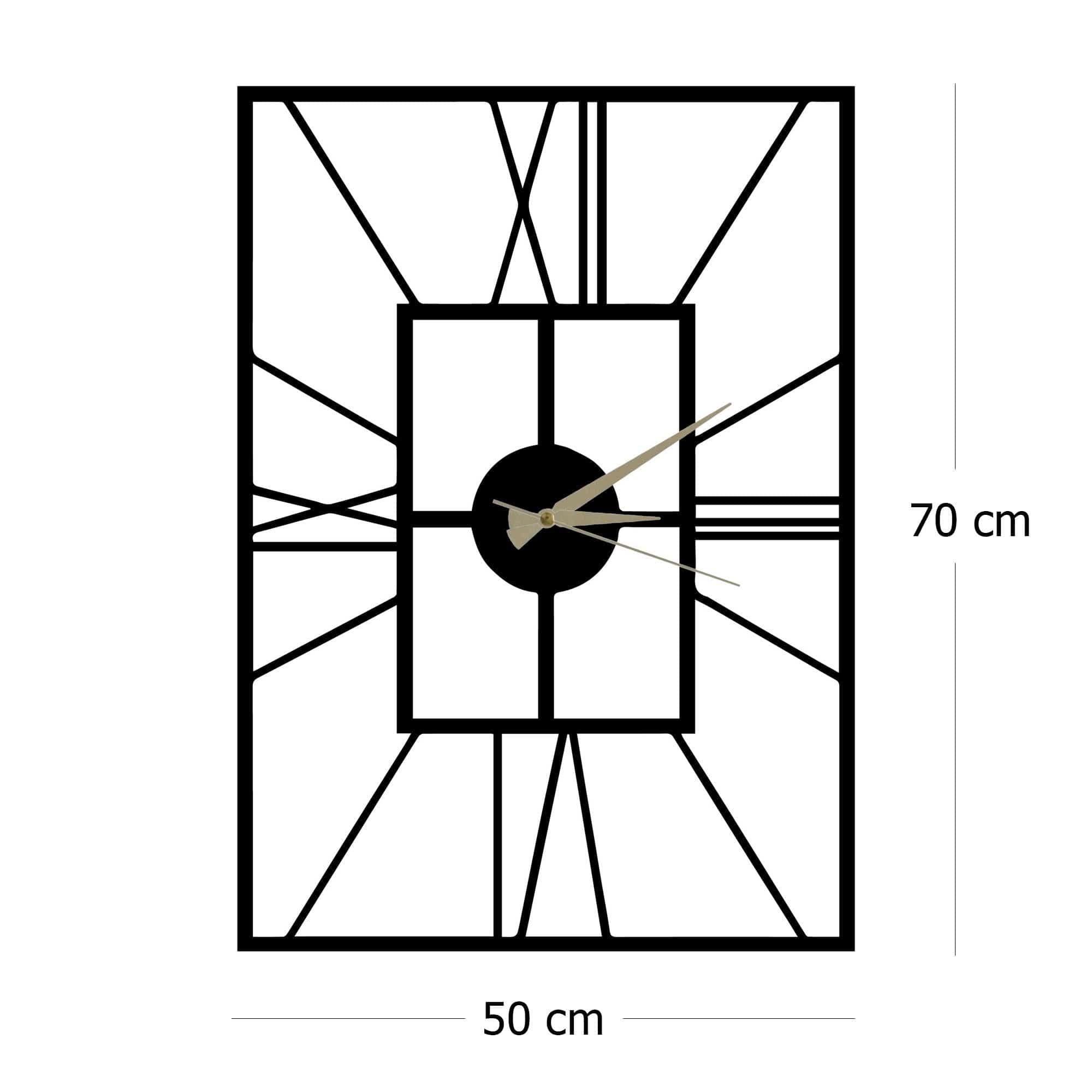 Asir Ceas de perete Asalet Negru, L50xl70 cm