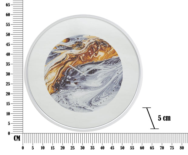 Mauro Ferretti Ceas de perete, cu oglinda, Lava Art Multicolor, Ø60 cm