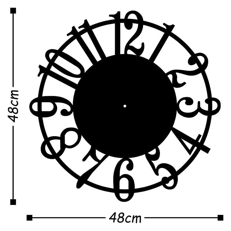 Asir Ceas de perete Evie 15 Negru, Ø48 cm