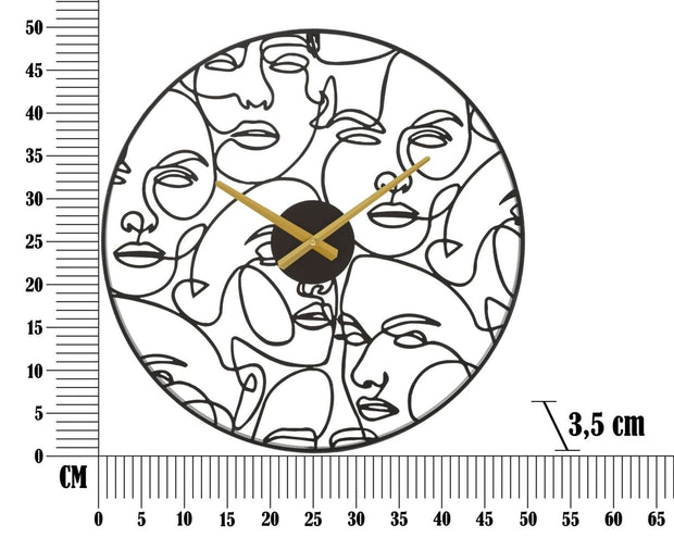 Mauro Ferretti Ceas de perete Faces Negru, Ø50 cm