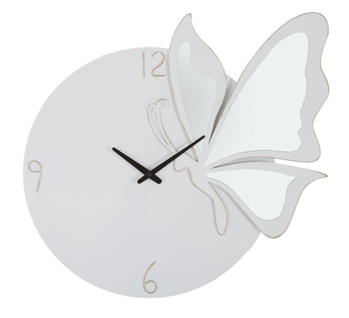 Mauro Ferretti Ceas de perete White Butterfly Alb / Auriu, L66xl64 cm