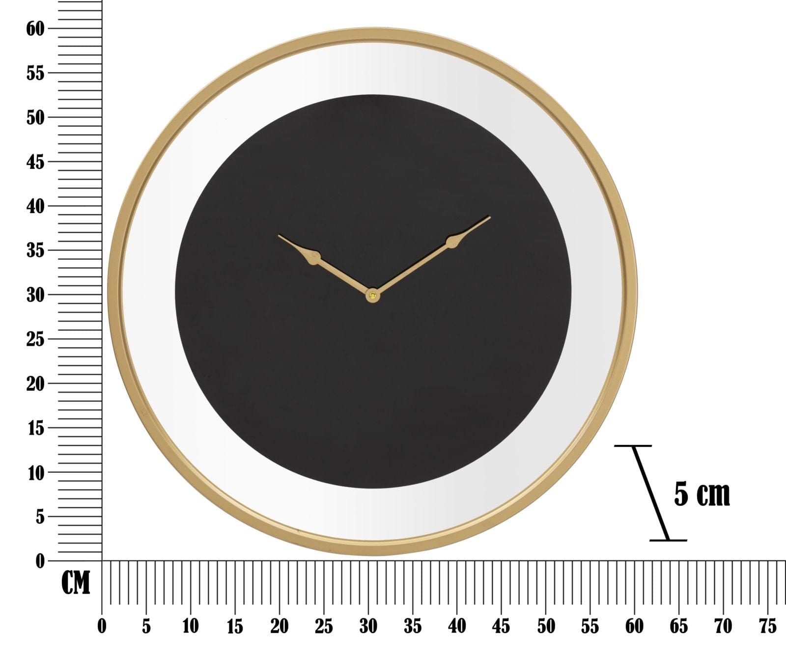 Ceas de perete Simple Fashion Negru / Auriu, Ø60 cm (5)