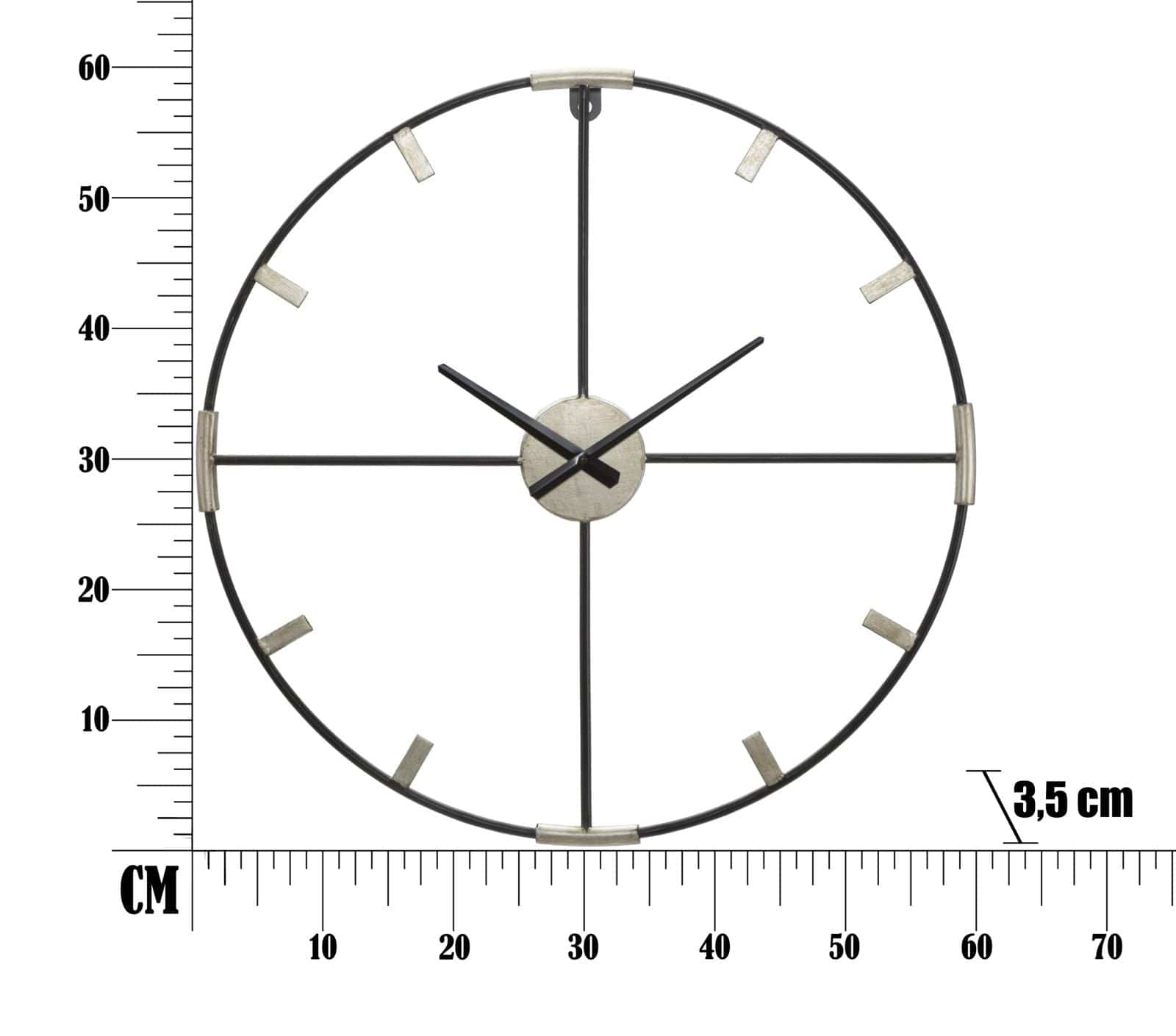 Ceas de perete Sticky Negru, Ø60 cm (5)