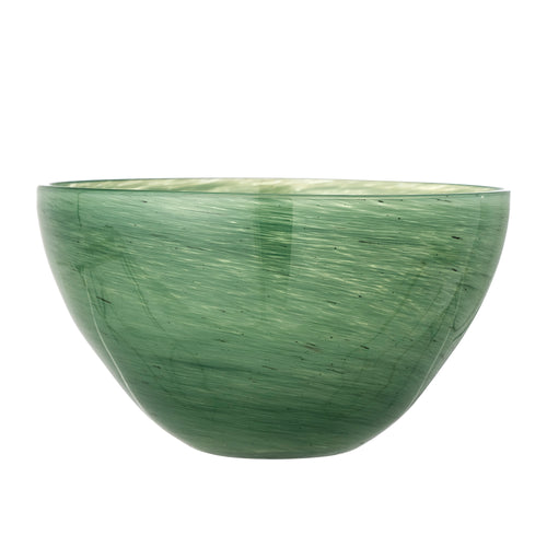 Bol decorativ din sticla, Esmaralda Verde, Ø25xH14,5 cm