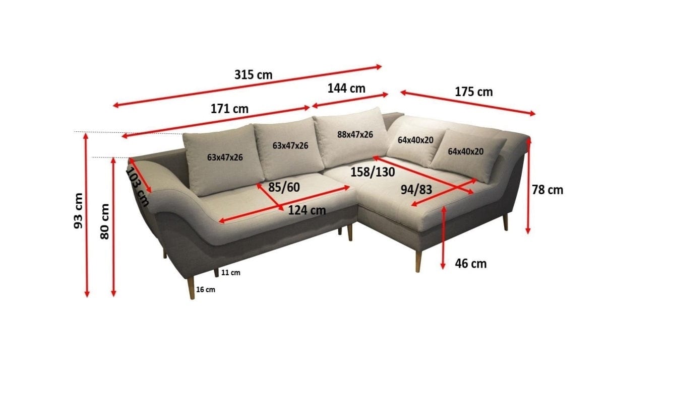 Coltar Aba Extensibil cu Arcuri Ondulate si Spuma Poliuretanica, Sezlong pe Dreapta, Suprafata de Dormit 217x131 cm, cu Lada de Depozitare, Perne Incluse, l315xA175xH80 cm (3)