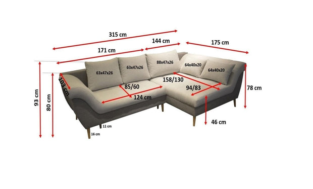 Coltar Aba Extensibil cu Arcuri Ondulate si Spuma Poliuretanica, Sezlong pe Stanga, Suprafata de Dormit 217x131 cm, cu Lada de Depozitare, Perne Incluse, l315xA175xH80 cm (3)