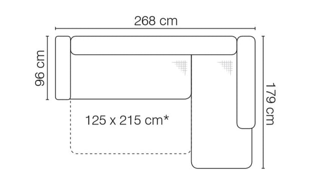 Coltar Comis Extensibil cu Arcuri Ondulate si Spuma Poliuretanica, Sezlong pe Dreapta, Suprafata de Dormit 215x125 cm, cu Lada de Depozitare, Perne Incluse, l268xA179xH77 cm (9)