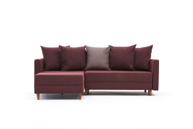 Asir Coltar Extensibil Aydam Bordeaux, Sezlong pe Stanga, tapitat cu Stofa, l215xA150xH80 cm