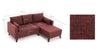 Asir Coltar Extensibil Bella 2 Bordeaux, Sezlong pe Dreapta, tapitat cu Stofa, l205xA140xH85 cm