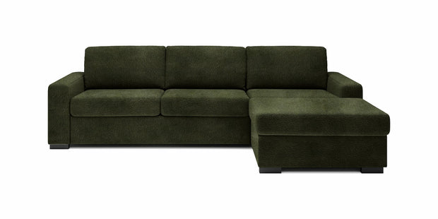 Coltar Extensibil, cu Sezlong pe Dreapta, Lada de Depozitare, Vanilis Mini 140 Verde Olive, l283xA173xH87 cm (4)