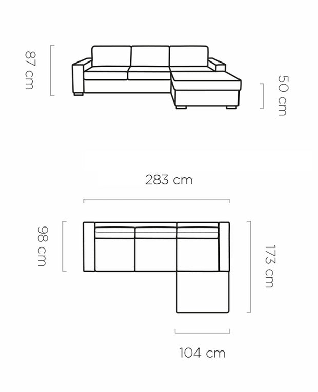 Coltar Extensibil, cu Sezlong pe Dreapta, Lada de Depozitare, Vanilis Mini 140 Verde Olive, l283xA173xH87 cm (7)