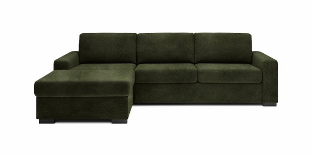 Coltar Extensibil, cu Sezlong pe Stanga, Lada de Depozitare, Vanilis Mini 140 Verde Olive, l283xA173xH87 cm (4)