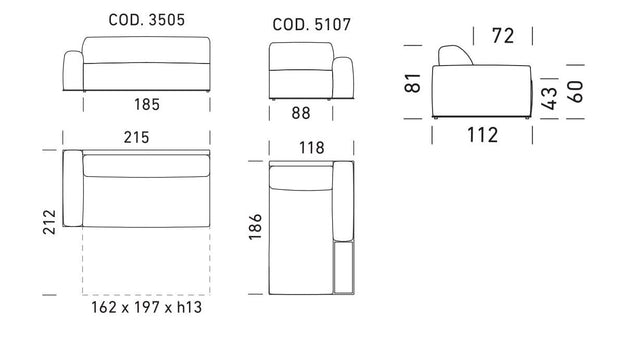 Coltar Extensibil Fox Galben, Sezlong pe Dreapta, tapitat cu Stofa, l333xA186xH81 cm (5)