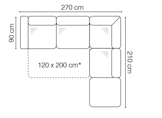 Coltar extensibil Niagara cu sezlong pe dreapta, l270xA210xH70 cm (5)