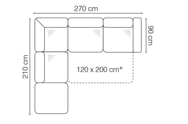 Coltar extensibil Niagara cu sezlong pe stanga, l270xA210xH70 cm (5)