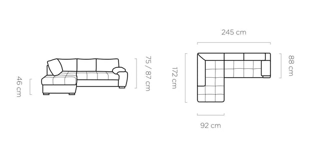 Coltar Extensibil, Sezlong pe Dreapta, Lada de Depozitare, Tokito, l245xA172xH75-87 cm (6)