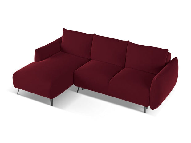 Makamii Coltar Extensibil, Sezlong pe Stanga, Tapitat cu Stofa, Malie Velvet LCF-3, l242xA162xH86 cm