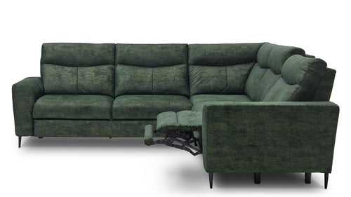 Coltar Extensibil Talisimo Verde, Sezlong pe Dreapta, tapitat cu Stofa, Mecanism Relax, l276xA277xH100 cm (1)