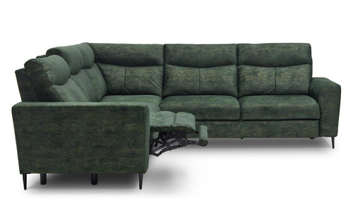 Coltar Extensibil Talisimo Verde, Sezlong pe Stanga, tapitat cu Stofa, Mecanism Relax, l276xA277xH100 cm (1)