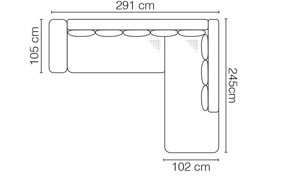 Coltar Fanoli Fix cu Arcuri Ondulate si Spuma Poliuretanica, Sezlong pe Dreapta, Perne Incluse, l291xA245xH96 cm (7)