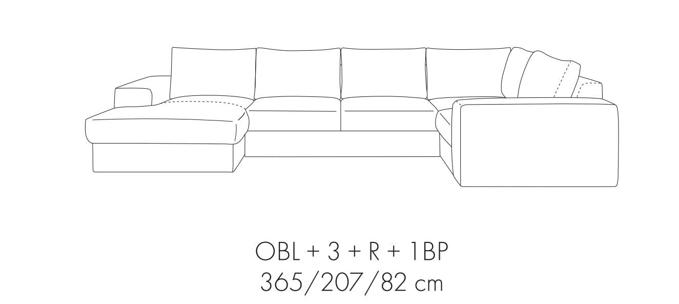 Coltar Fix, cu Sezlong pe Dreapta, Hermesito Gri, l365xA207xH82 cm (5)