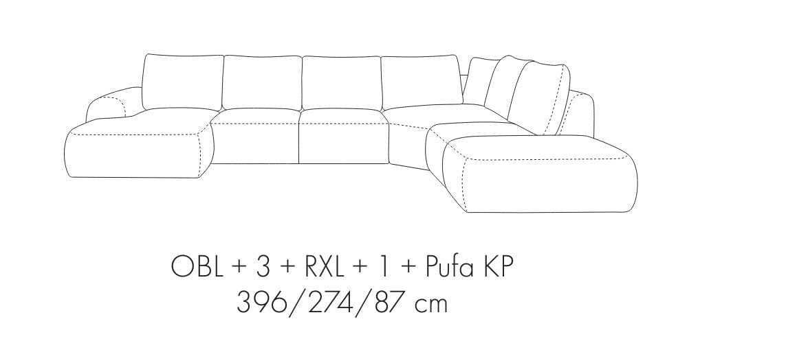 Coltar Fix, cu Sezlong pe Stanga, tapitat cu stofa, Dionisia Alb, l396xA274xH87 cm (5)