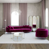 Coltar Fix Macaroon Velvet Fucsia, Sezlong pe Dreapta, tapitat cu Stofa, l273xA106xH70 cm