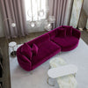 Coltar Fix Macaroon Velvet Fucsia, Sezlong pe Dreapta, tapitat cu Stofa, l273xA106xH70 cm (1)