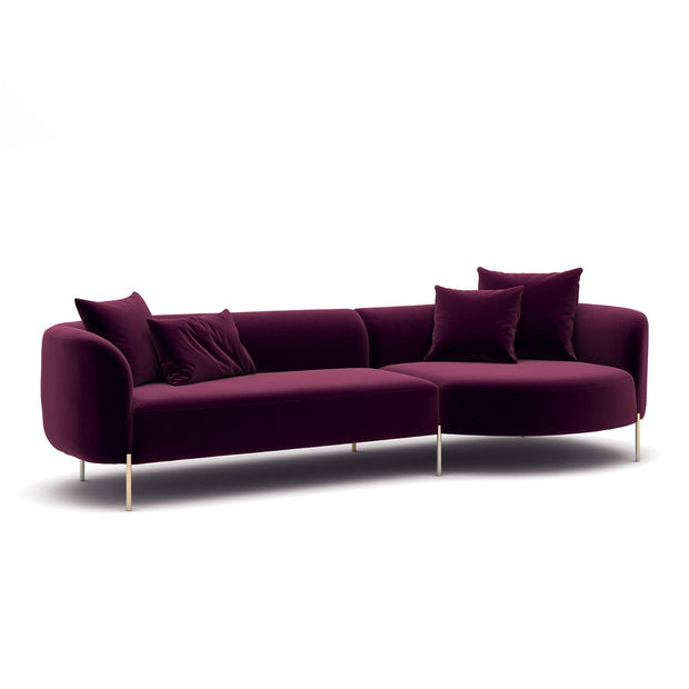 Coltar Fix Macaroon Velvet Fucsia, Sezlong pe Dreapta, tapitat cu Stofa, l273xA106xH70 cm (3)