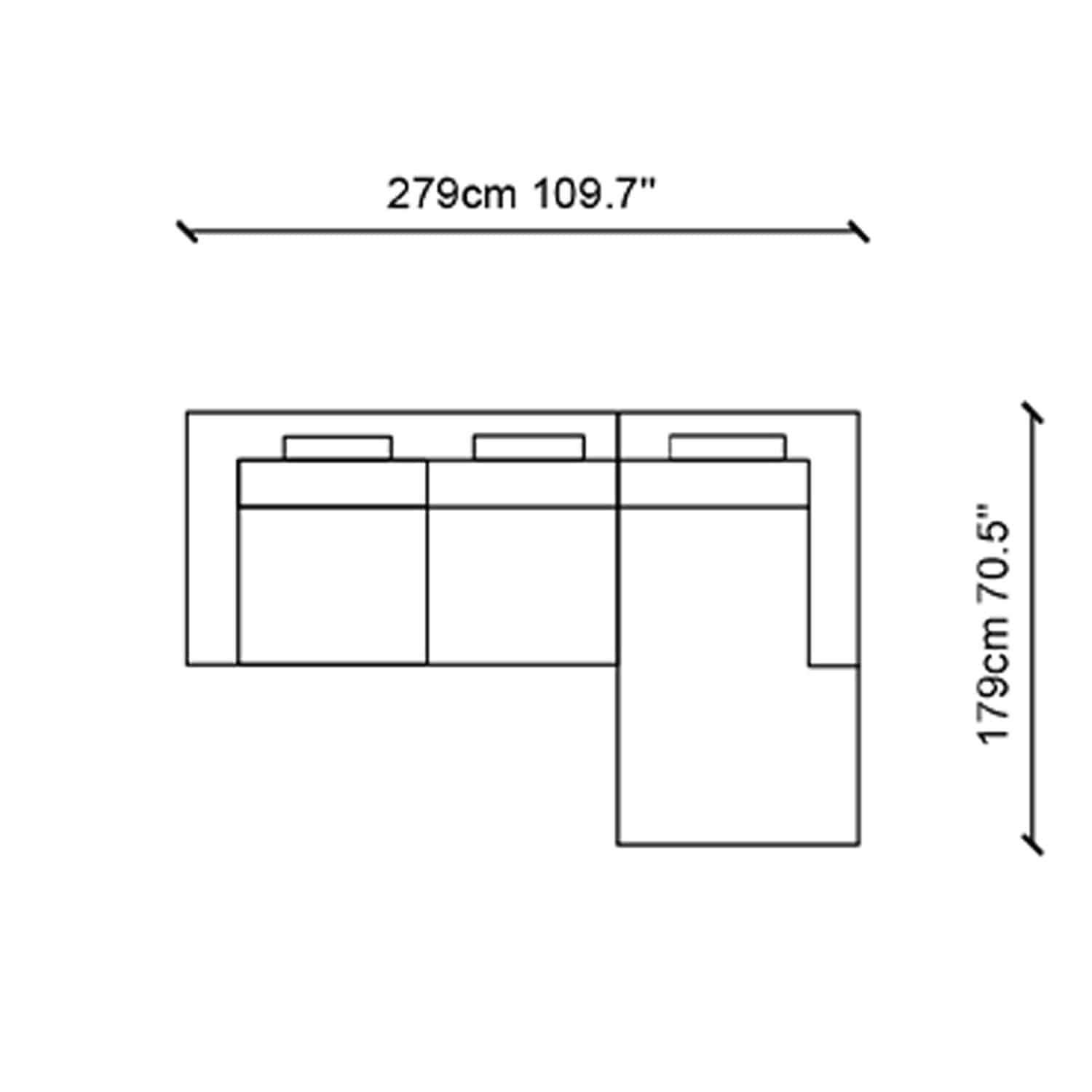 Coltar Fix Nplus Gri, Sezlong pe Dreapta, tapitat cu Stofa, l279xA179xH80 cm (3)