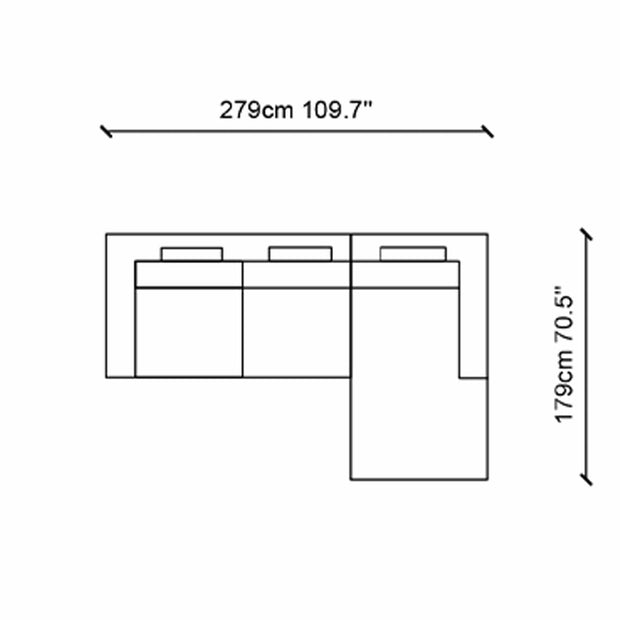 Coltar Fix Nplus Gri, Sezlong pe Dreapta, tapitat cu Stofa, l279xA179xH80 cm (3)