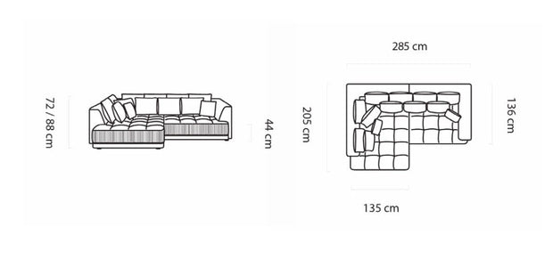 Coltar Fix, Sezlong pe Dreapta, cu Lada de Depozitare, Mecanism Electric Relax, Perne Incluse, Zora Box, l285xA205xH72-88 cm (7)