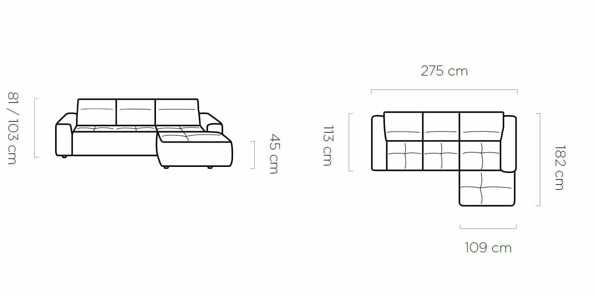 Coltar Fix, Sezlong pe Dreapta, Lada de Depozitare, Mecanism Electric Relax, Tetiere Reglabile, Combi Mini, l275xA182xH81-103 cm (4)