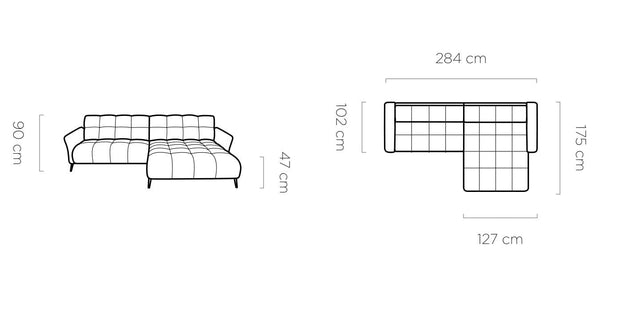 Coltar Fix, Sezlong pe Dreapta, Mecanism Electric Relax, Majestic, l284xA175xH90 cm (5)