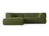 Makamii Coltar Fix, Sezlong pe Stanga, Tapitat cu Stofa, Liko Velvet C23 Verde Olive, l250xA160xH74 cm