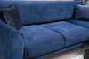 Coltar Image Velvet Bleumarin Fix cu Arcuri si Spuma Poliuretanica, Sezlong pe Dreapta, tapitat cu Stofa Easy Clean, Perne Incluse, l287xA169xH85 cm (3)