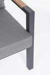 Bizzotto Coltar modular pentru gradina / terasa, din aluminiu, cu perne detasabile, Jacob Antracit, l286xA221xH88 cm