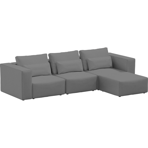 SIT SIT Coltar Modular, Sezlong Universal (pe Stanga sau pe Dreapta), Tapitat cu Stofa si Taburet Inclus, Riposo Ottimo Gri, l290xA185xH85 cm