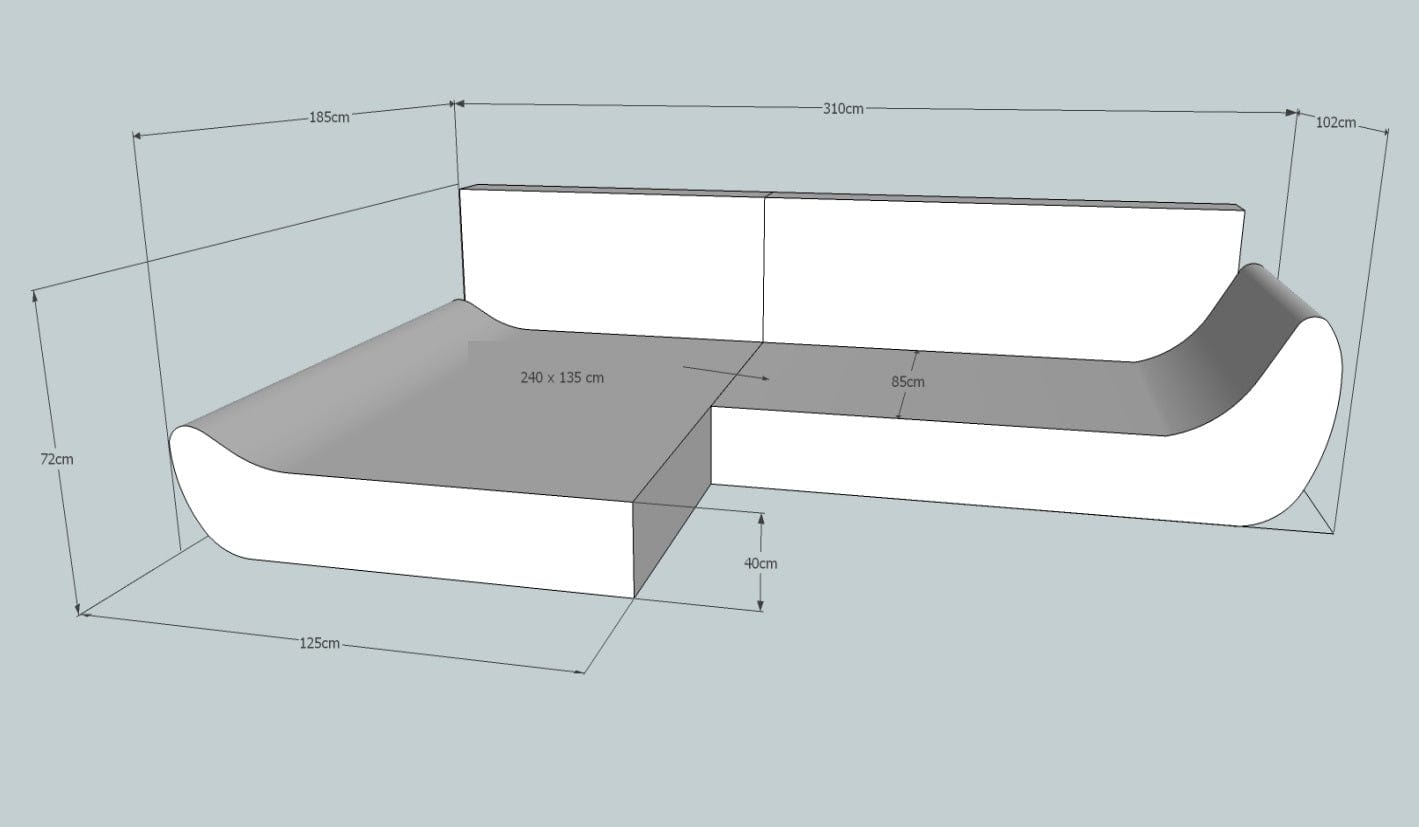 Coltar Pato Extensibil cu Arcuri Ondulate si Spuma Poliuretanica, Sezlong pe Stanga, Suprafata de Dormit 240 x 135 cm, cu Lada de Depozitare, Perne Incluse, l310xA185xH72 cm (4)