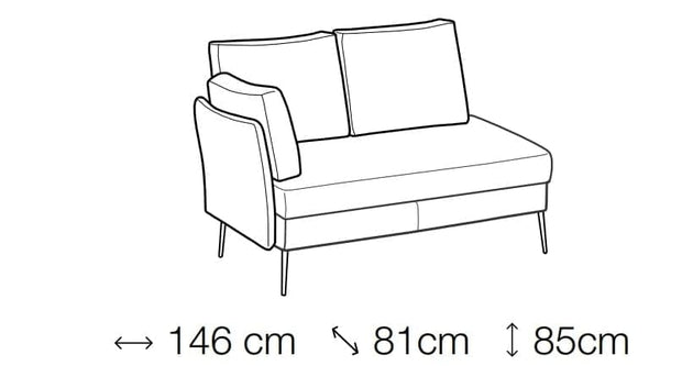 Coltar Ralphael Fix cu Benzi Elastice si Spuma Poliuretanica, Sezlong pe Dreapta, l324xA227xH85 cm (5)