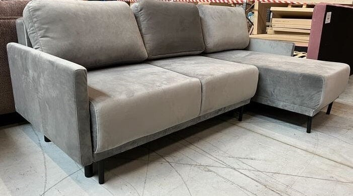 Coltar Solo Velvet Gri Extensibil, Sezlong Universal (pe Stanga sau pe Dreapta), tapitat cu Stofa, cu Lada de Depozitare, Perne Incluse, l212xA142xH87 cm (9)